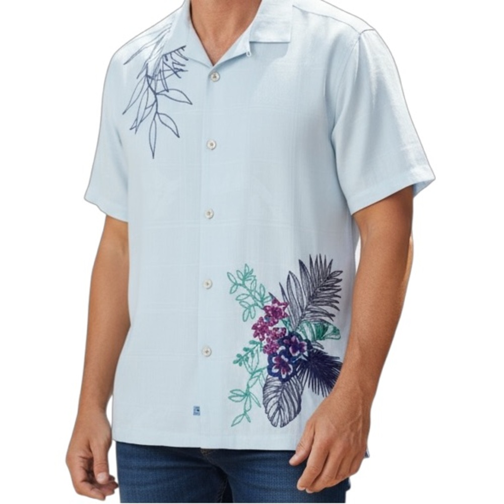 NWT Tommy Bahama Men's Size XL Big & Tall Tropical Impressions 100% Silk Shirt